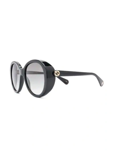 Shop Gucci Oversized Frame Sunglasses In Black