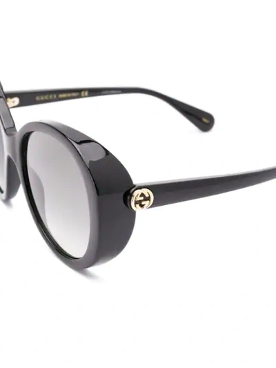 Shop Gucci Oversized Frame Sunglasses In Black
