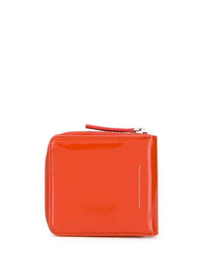 Shop Mm6 Maison Margiela Compact Zipped Wallet In Orange