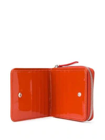 Shop Mm6 Maison Margiela Compact Zipped Wallet In Orange