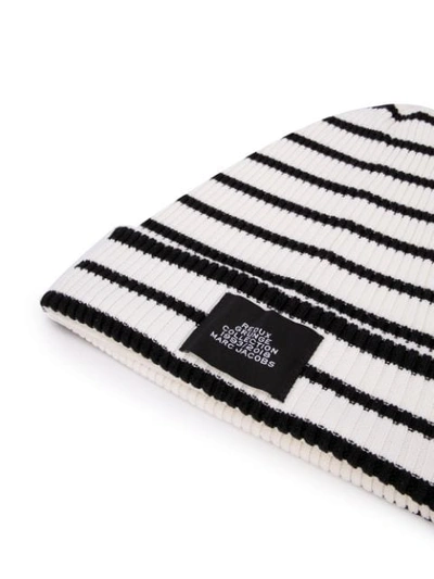 Shop Marc Jacobs Stripe Beanie In Black