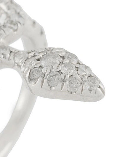 18kt white gold and diamond snake ring
