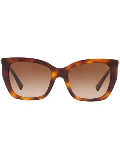 Shop Valentino Eyewear Oversized Sunglasses - Brown