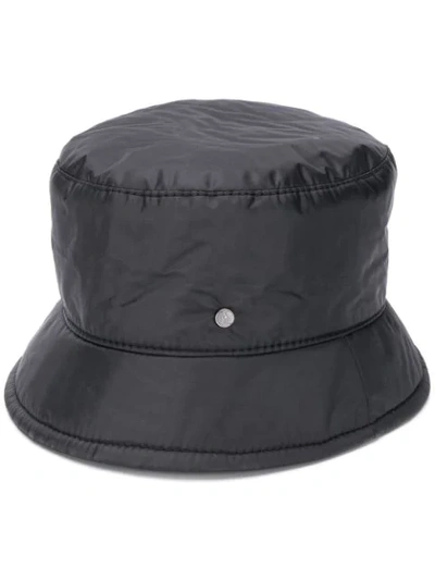 MAISON MICHEL 纹理遮阳帽 - BLACK/ORANGE