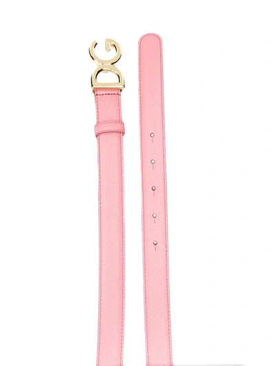 Shop Dolce & Gabbana Dg Logo Buckle Belt In Pink