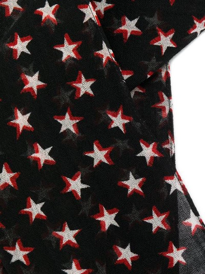 Shop Saint Laurent Lavallière Tie With Star Motif Print In Black