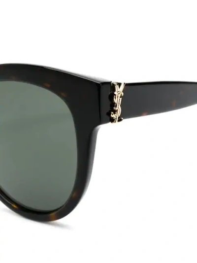Shop Saint Laurent Cat Eye Frame Sunglasses In Brown