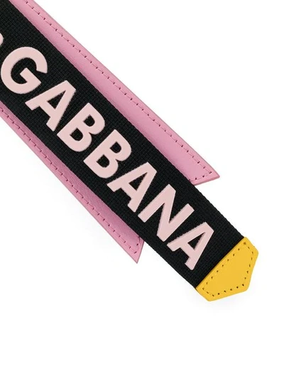 Shop Dolce & Gabbana Logo Print Keyring In Pink