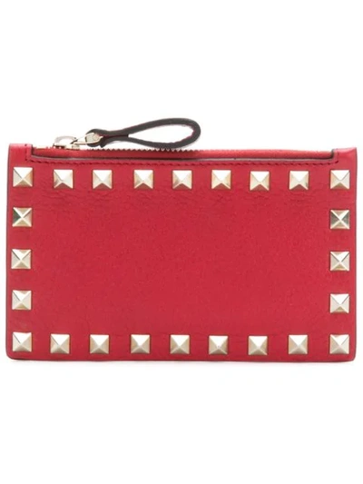 Shop Valentino Small  Garavani Rockstud Wallet In Red