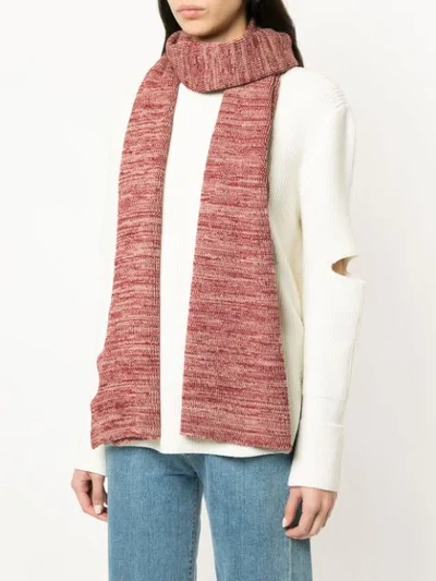 Shop 0711 Elongated Knitted Scarf In Red