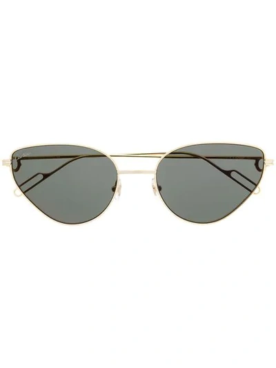 Shop Cartier Première De  Cat-eye Frame Sunglasses In Gold