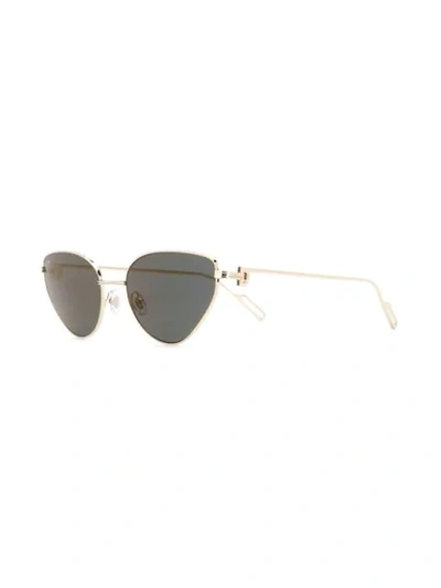 Shop Cartier Première De  Cat-eye Frame Sunglasses In Gold