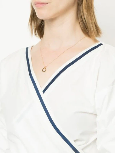 Shop Petite Grand Double Circle Necklace In Metallic