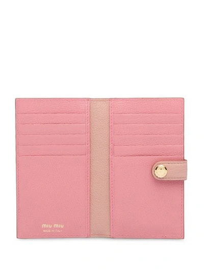 Shop Miu Miu Madras Wallet In Pink