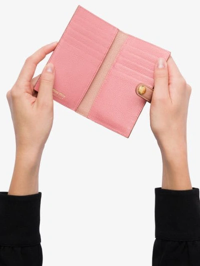 Shop Miu Miu Madras Wallet In Pink