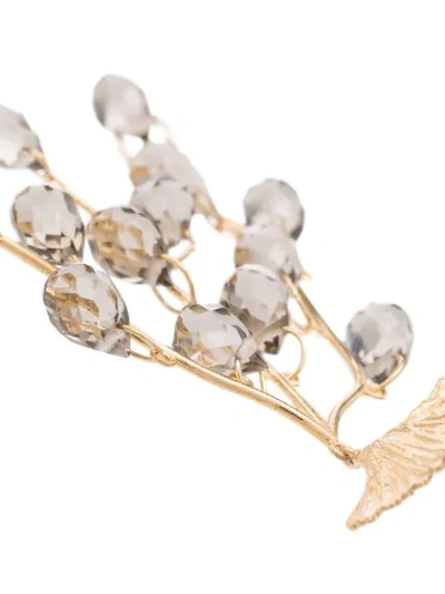 Shop Apples & Figs Sea Shore Leaf Drop Earrings In Gold