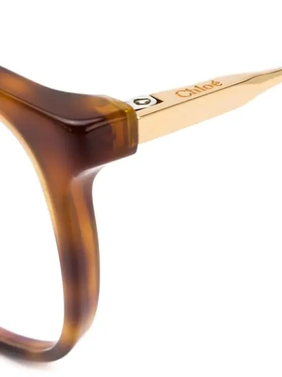 Shop Chloé Rounded Square Eyeglasses In Brown