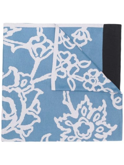 Shop Chirazi Floral Print Scarf In Blue