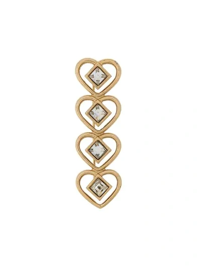 Pre-owned Givenchy Heart-shaped Brooch In Gold