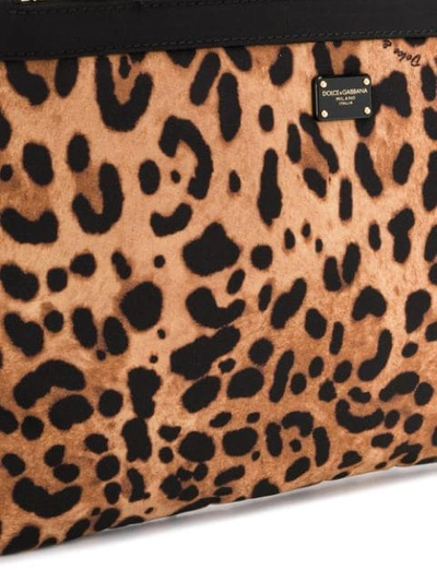 Shop Dolce & Gabbana Leopard Print Make Up Bag In Neutrals