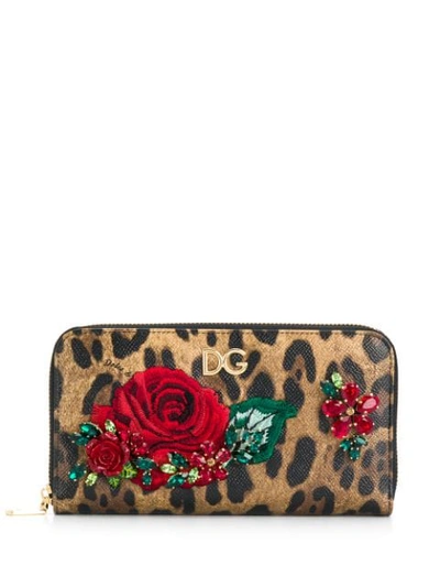 Shop Dolce & Gabbana Leopard Print Wallet - Brown