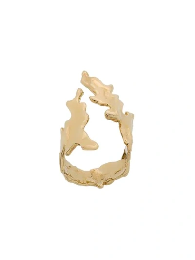 Shop Annelise Michelson Sea Leaf Ring In Gold
