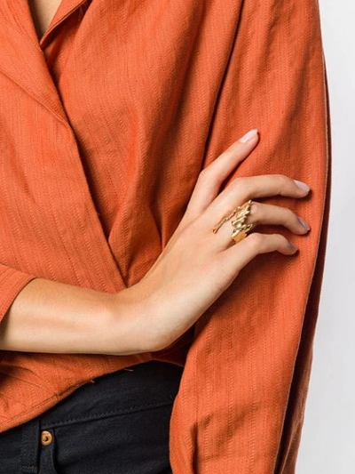 Shop Annelise Michelson Sea Leaf Ring In Gold