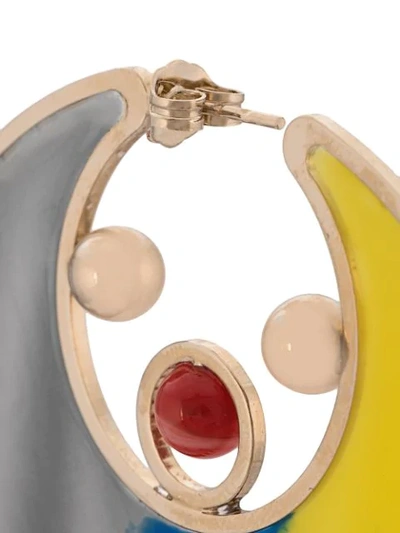 Shop Missoni Moon-shaped Drop Earrings In Multicolour