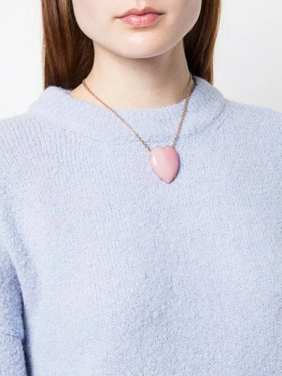 Shop Irene Neuwirth 18kt Rose Gold Pink Opal Heart Necklace
