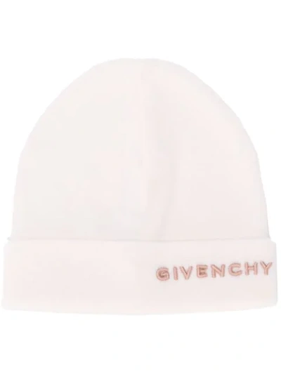 Shop Givenchy Logo Embroidered Beanie In 274 - Natural