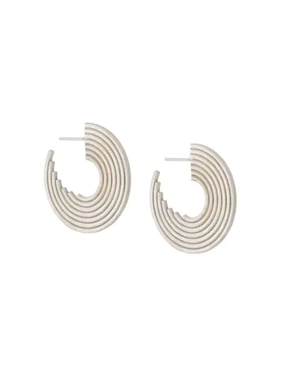 Shop Charlotte Valkeniers Spectrum Hoop Earrings In Silver