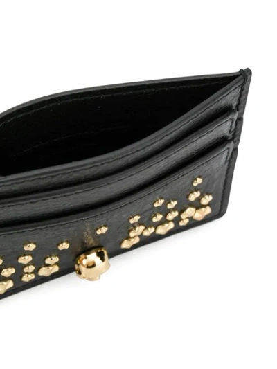 Shop Alexander Mcqueen Studded Skull Cardholder In Black