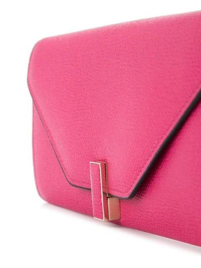 Shop Valextra Iside Continental Chained Wallet In Pink