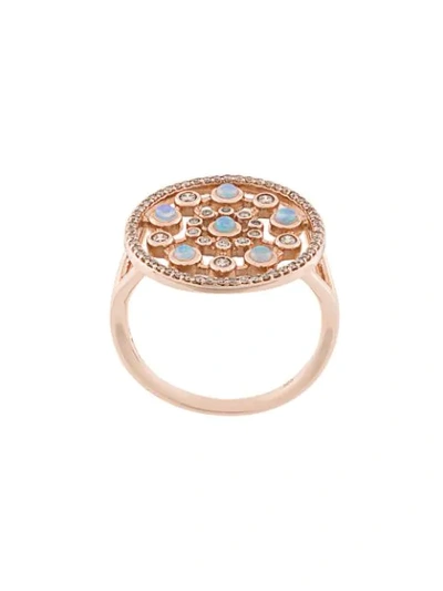 Shop Astley Clarke 14kt Rose Gold Icon Nova Opal Ring In Metallic