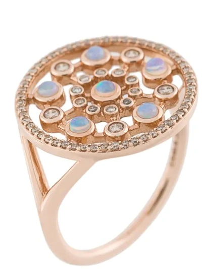 Shop Astley Clarke 14kt Rose Gold Icon Nova Opal Ring In Metallic