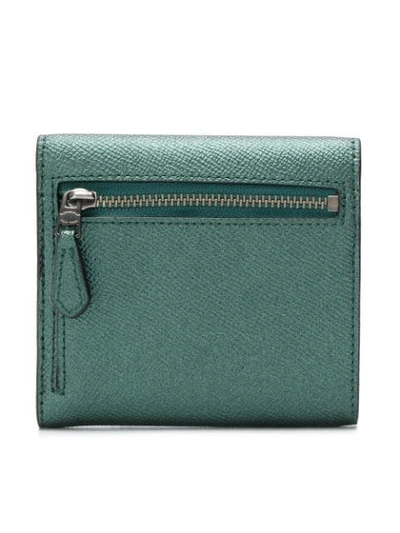 Shop Coach Foldover Small Wallet In Green