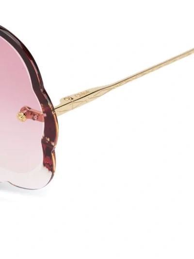 Shop Chloé Rosie Scalloped Round-frame Sunglasses In Pink