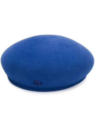 Shop Maison Michel New Bonnie Beret In Blue