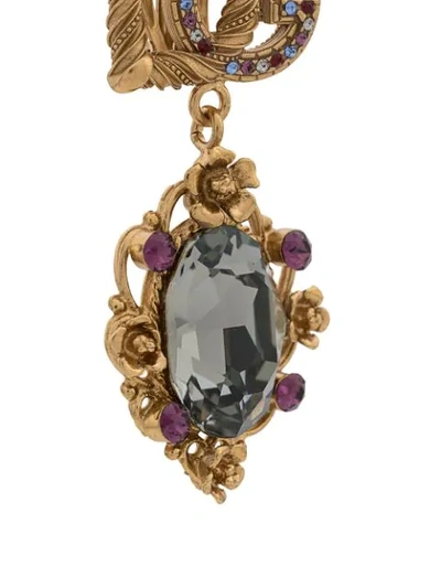 Shop Dolce & Gabbana Logo Clip Earrings In Gold