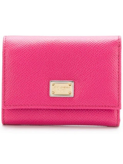 Shop Dolce & Gabbana Dauphine Compact Wallet In Pink
