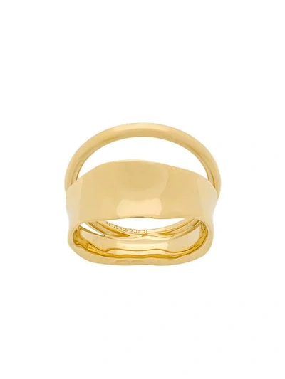 Shop Maria Black Midnight Ring In Gold