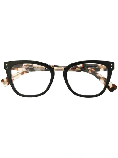 Shop Valentino Square-frame Glasses In Black