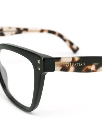 Shop Valentino Square-frame Glasses In Black