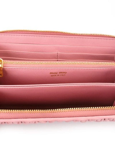 Shop Miu Miu Quilted Wallet - Pink