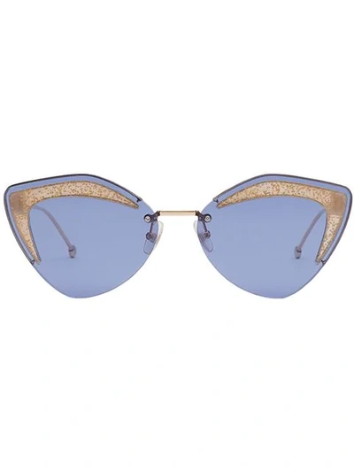 Shop Fendi Glass Sunglasses In Gold