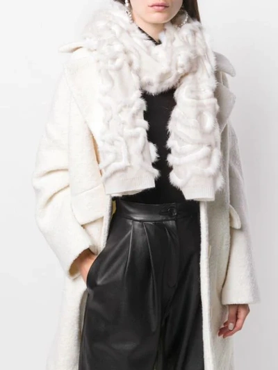 Shop Liska Fur Trimmed Scarf In White