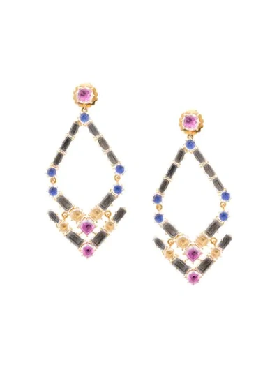 LARKSPUR & HAWK CATERINA TRAPEZOID CHANDELIER EARRINGS - 金色