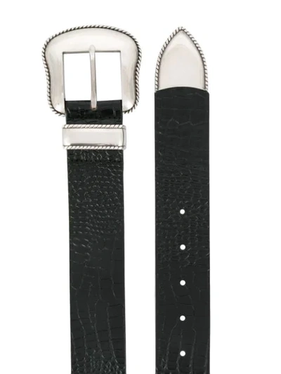 B-LOW THE BELT CROCODILE EFFECT BELT - 黑色