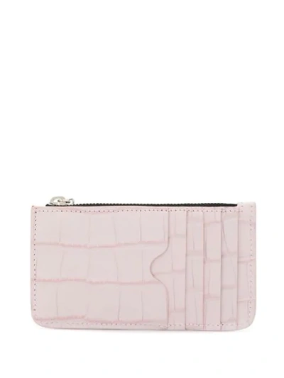 Shop Alexander Mcqueen Skull-zip Cardholder In Pink