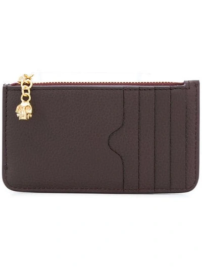 Shop Alexander Mcqueen Zipped Coin Cardholder - Brown